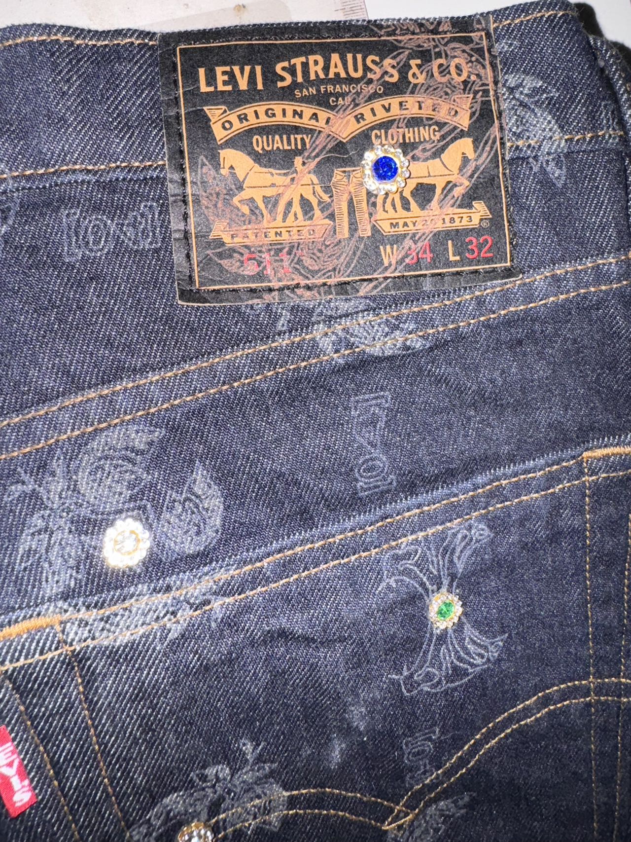 A*G* High Among the Angels Lasered Jeans (RHINESTONE)