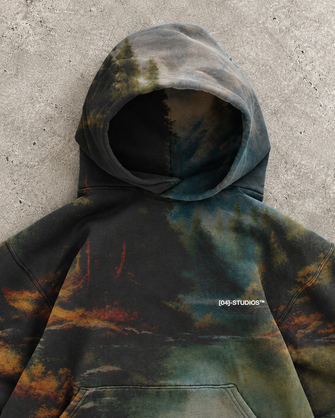 Calm Hoodie Hood and Chest Detail